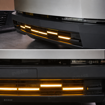 Cybertruck Front Bumper Insert RGB LED Off-Road Light Bar Auxiliary Lighting Upgrade 2.0 with Factory Screen Control