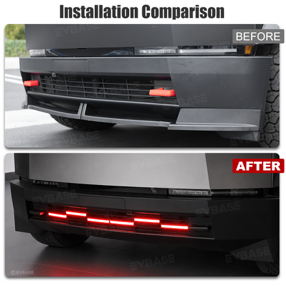 Cybertruck Front Bumper Insert RGB LED Off-Road Light Bar Auxiliary Lighting Upgrade 2.0 with Factory Screen Control