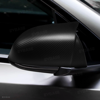 GT Style Side View Mirror Cap for Tesla Model S/X Real Carbon Fiber Rearview Mirror Cover Trim Protective Overlays (1 Pair)