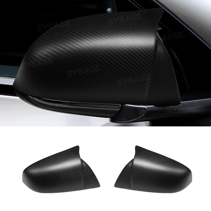 GT Style Side View Mirror Cap for Tesla Model S/X Real Carbon Fiber Rearview Mirror Cover Trim Protective Overlays (1 Pair)