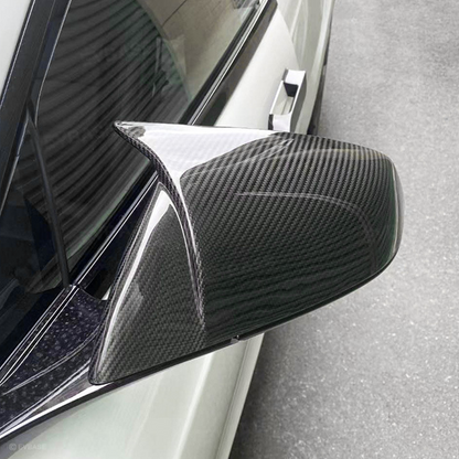 GT Style Side View Mirror Cap for Tesla Model S/X Real Carbon Fiber Rearview Mirror Cover Trim Protective Overlays (1 Pair)