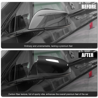 GT Style Side View Mirror Cap for Tesla Model S/X Real Carbon Fiber Rearview Mirror Cover Trim Protective Overlays (1 Pair)
