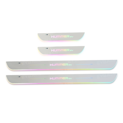 Illuminated Door Sill Plates RGB LED Door Sill Protectors Trim Covers for Hummer EV