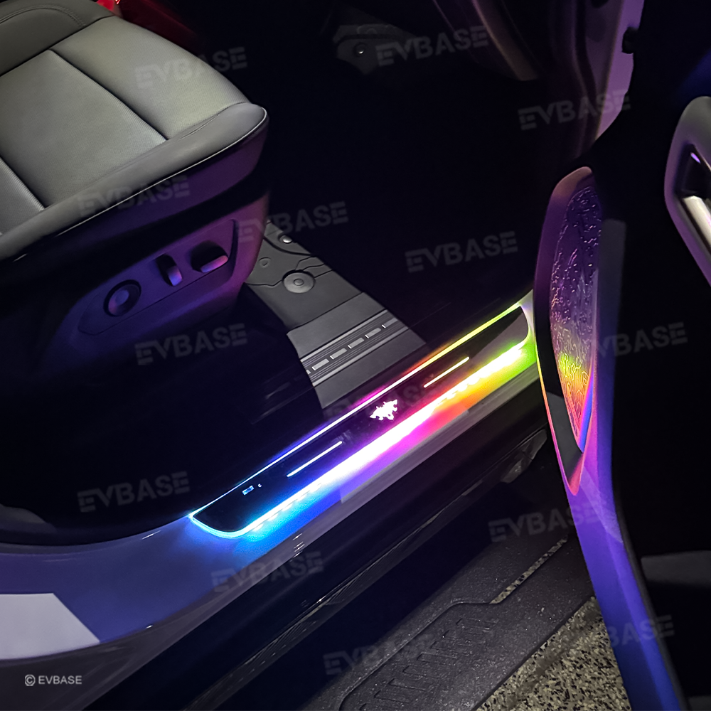 Illuminated Door Sill Plates RGB LED Door Sill Protectors Trim Covers for Hummer EV