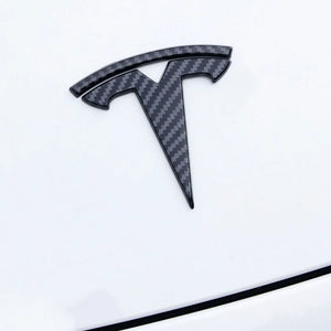 EVBASE Model 3 Y Steering Wheel Front Trunk Rear Trunk Logo Real Carbon Fiber Cover Sticker Matte