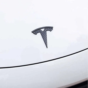 EVBASE Model 3 Y Steering Wheel Front Trunk Rear Trunk Logo Real Carbon Fiber Cover Sticker Matte
