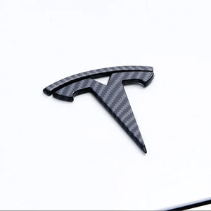 EVBASE Model 3 Y Steering Wheel Front Trunk Rear Trunk Logo Real Carbon Fiber Cover Sticker Matte