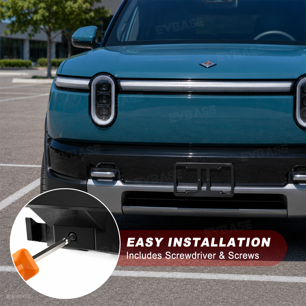 License Plate Frame for Rivian R2 Front License Plate Mount No-Drill Aluminum Holder