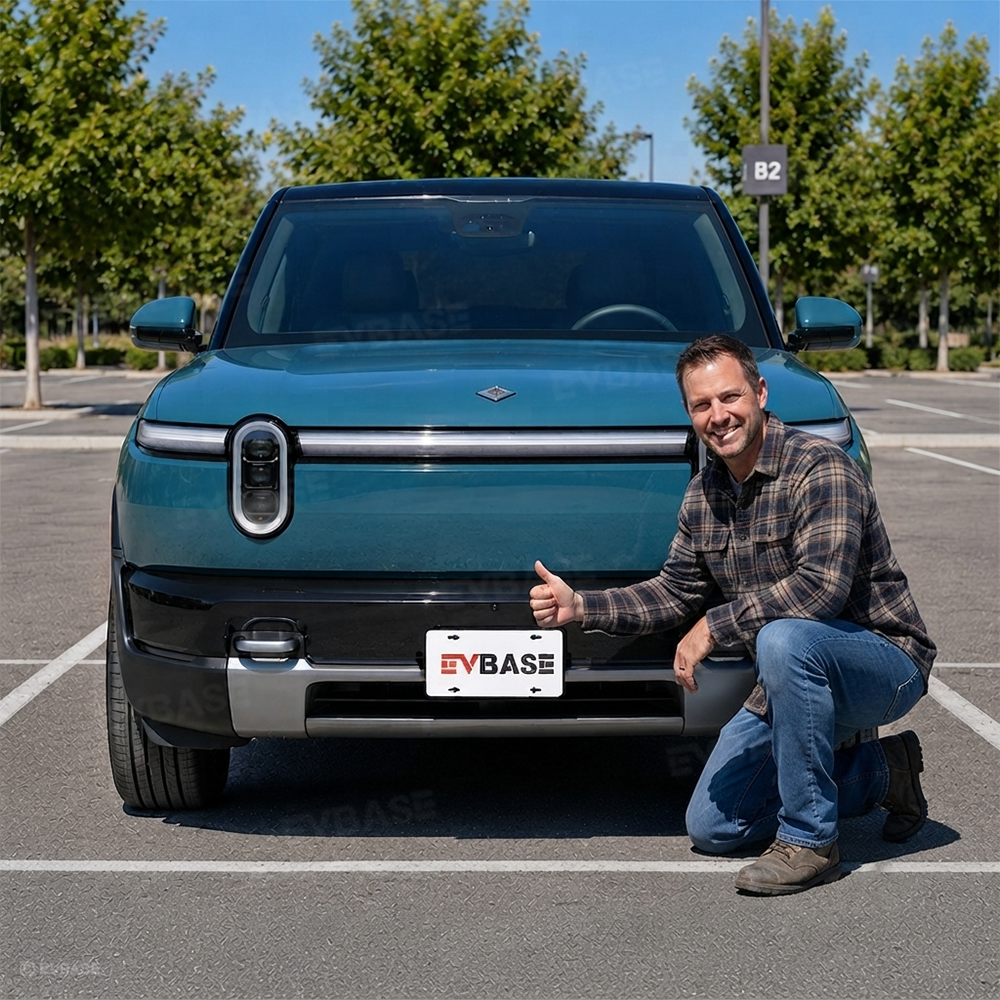 License Plate Frame for Rivian R2 Front License Plate Mount No-Drill Aluminum Holder