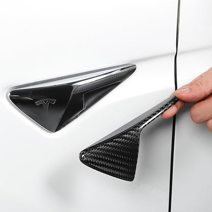 Model X Real Carbon Fiber Side Camera Covers Turn Signal Full-Cover Exterior for Tesla