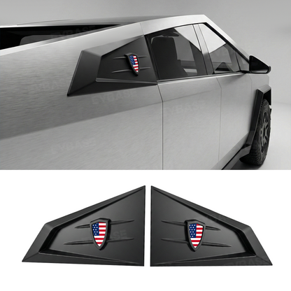 Cybertruck C-Pillar Louver Covers Rear Side Window Futuristic Tactical Overlay ABS Exterior Trim