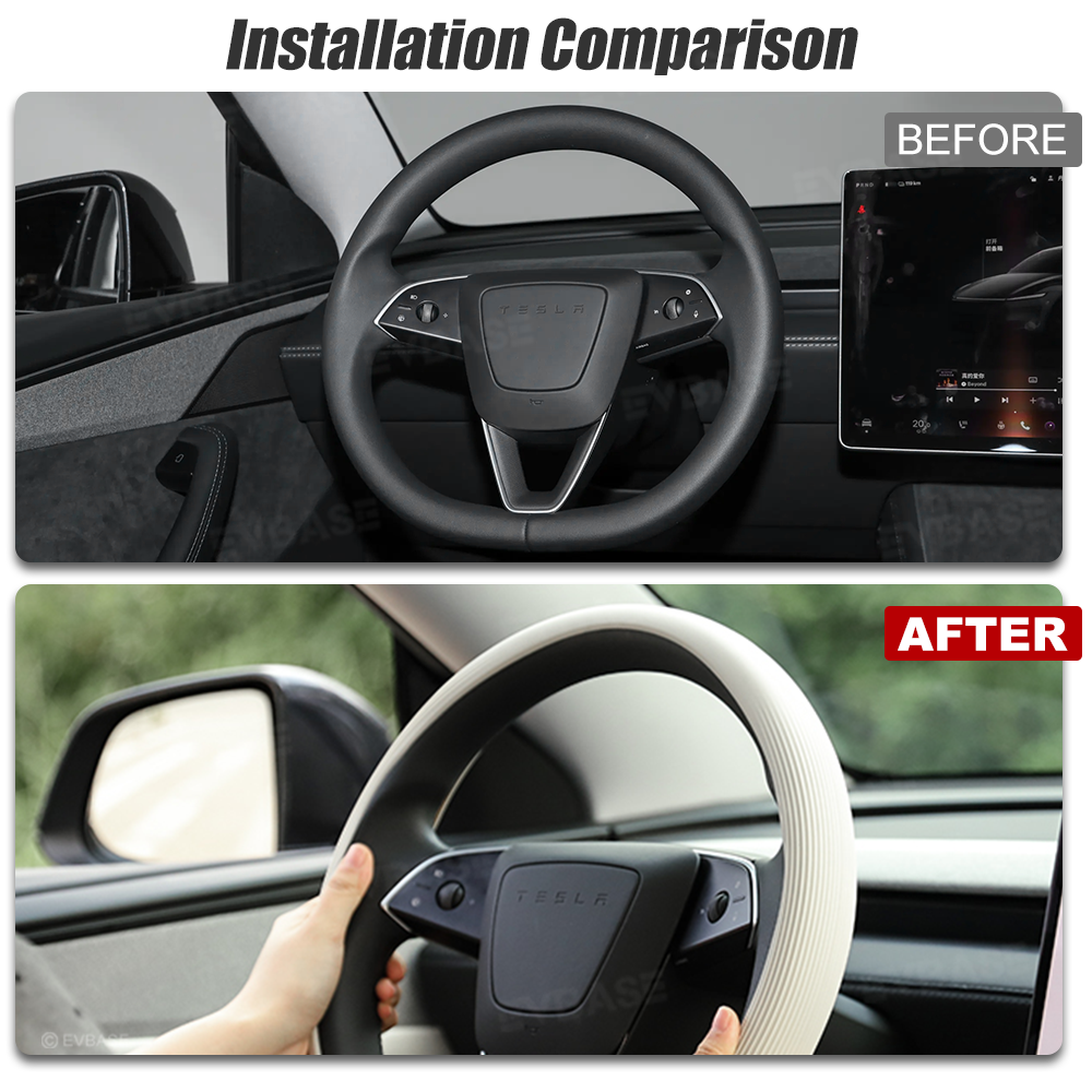 Model 3 Highland/ Model Y Juniper Silicone Steering Wheel Cover Anti-Slip Steering Wheel Protector Overlay