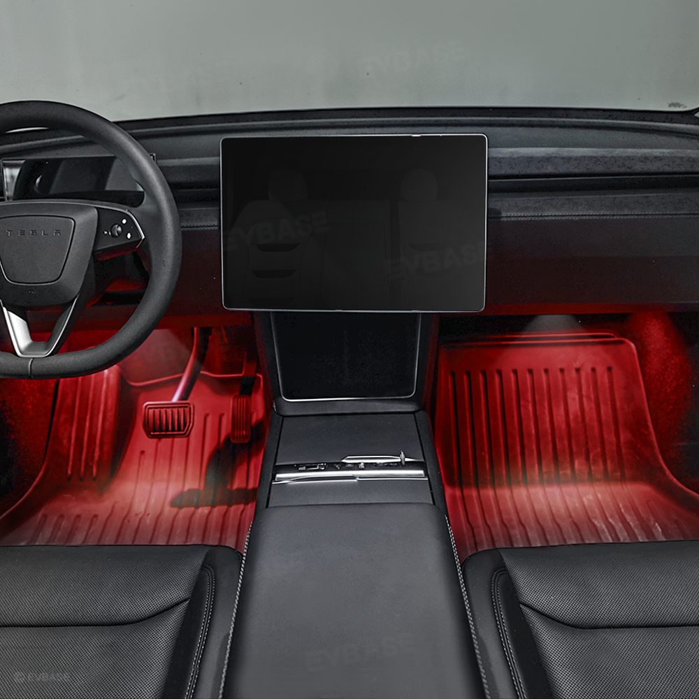 Model 3 Highland &Y Juniper Front Footwell Lights for Tesla Interior LED Floor Foot Lighting RGB Multi-color Ambient Lighting