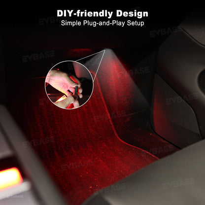 Model 3 Highland &Y Juniper Front Footwell Lights for Tesla Interior LED Floor Foot Lighting RGB Multi-color Ambient Lighting