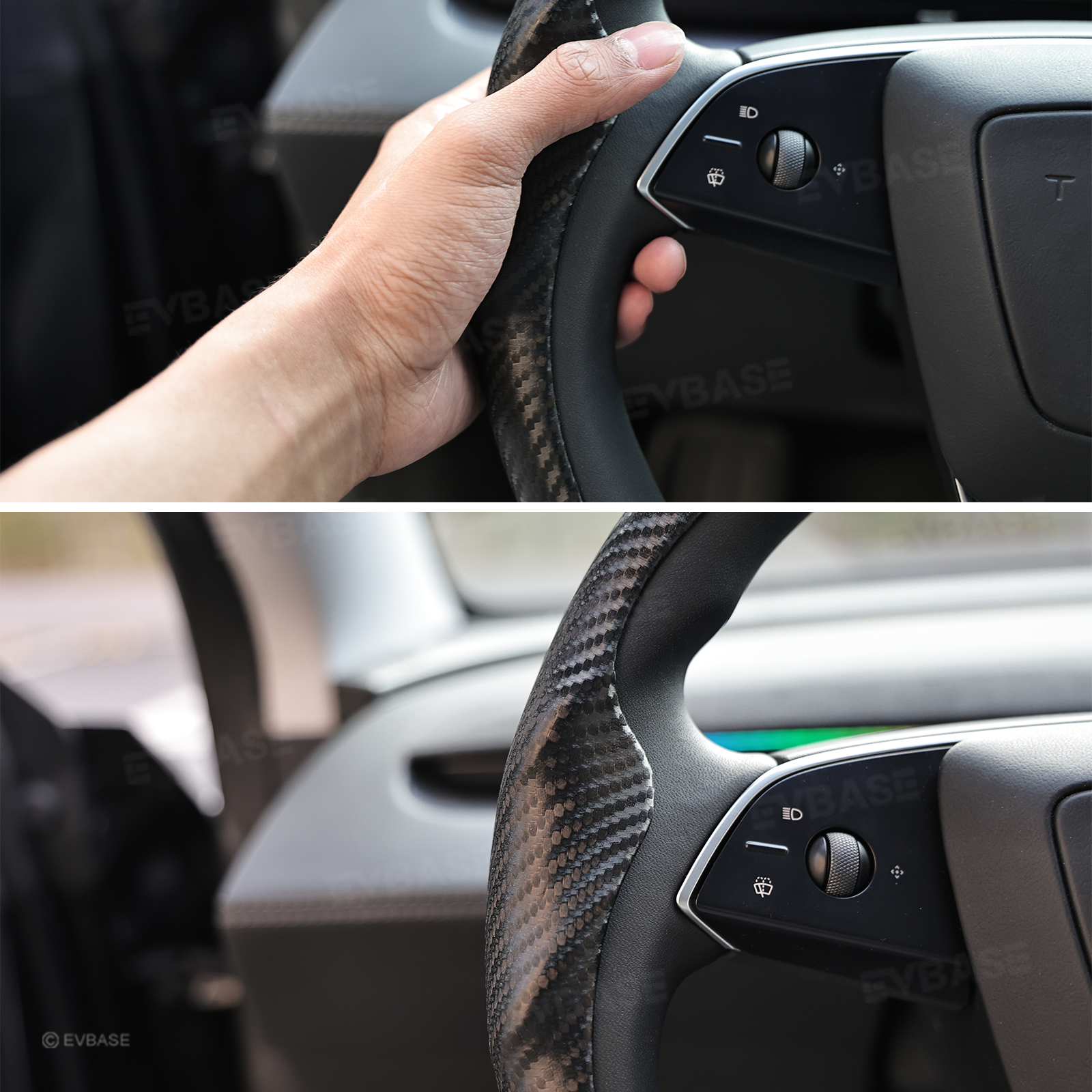 Model 3 Highland/ Y Juniper Steering Wheel Cover Anti-Slip Steering Wheel Overlay Trim