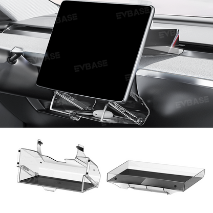 Model 3 Highland & Y Juniper Under Screen Storage Box Behind Screen Holder Center Console Organizer Tray Hidden Shelf Tray