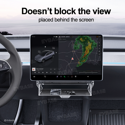 Model 3 Highland & Y Juniper Under Screen Storage Box Behind Screen Holder Center Console Organizer Tray Hidden Shelf Tray