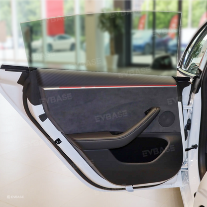Model 3 Highland / Y Juniper Upper Door Panel Overlays Real Carbon Fiber Front and Rear Door Panel Covers Trims