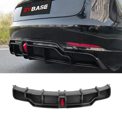 Model 3 Rear Diffuser Performance Bumper Lip ABS Splitter Body Kit with LED Brake Light