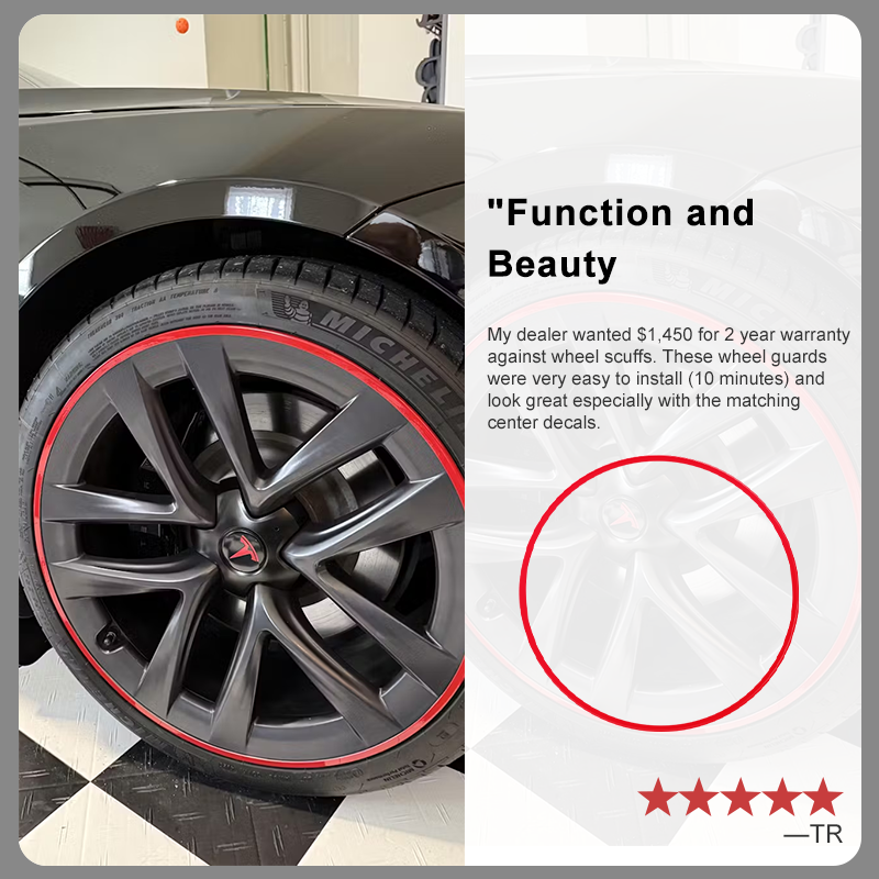 EVBASE Tesla Wheel Rim Protector Aluminum Alloy Rim Guard Rimcase 4 PCS For Model 3 Y X S
