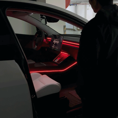 Model 3/Y Ambient Lighting Center Console Dashboard Light Strip with AI Voice Control LED Interior Lights 2.0