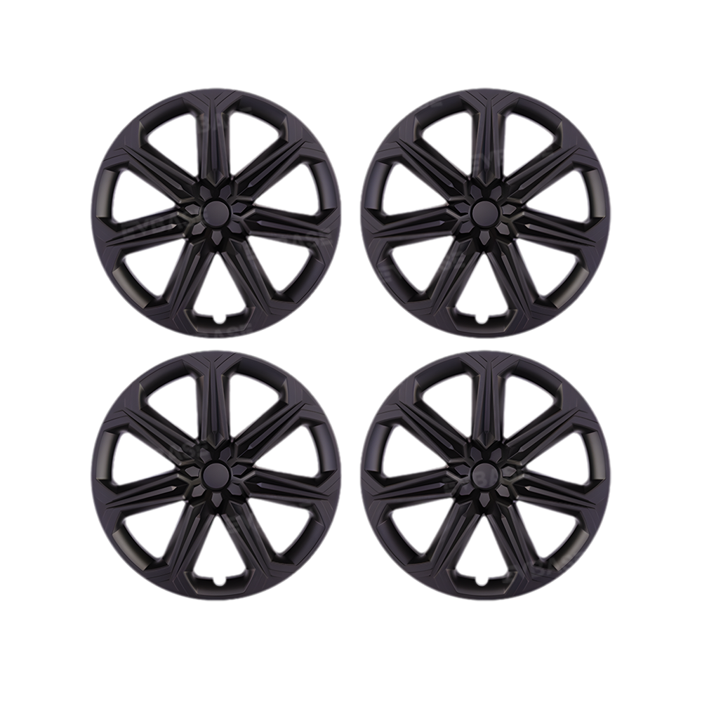 Model Y 19 Inch Wheel Covers Full Wrapped ABS Tesla Hub Caps Matte Black 4PCS