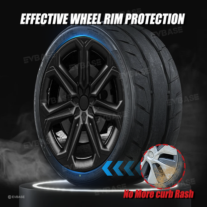 Model Y 19 Inch Wheel Covers Full Wrapped ABS Tesla Hub Caps Matte Black 4PCS