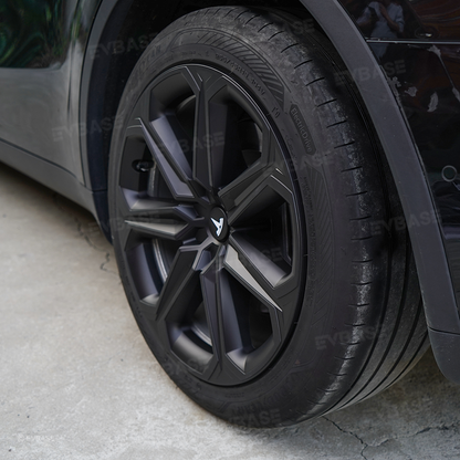 Model Y 19 Inch Wheel Covers Full Wrapped ABS Tesla Hub Caps Matte Black 4PCS