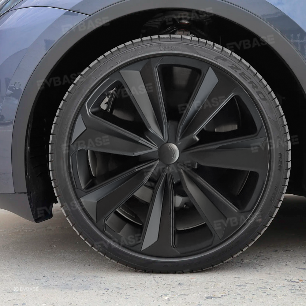Model Y 19 Inch Wheel Covers for Tesla Matte Black Sporty Style Hubcaps Rim Protector