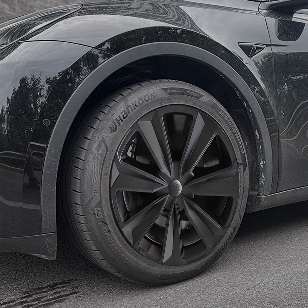 Model Y 19 Inch Wheel Covers for Tesla Matte Black Sporty Style Hubcaps Rim Protector