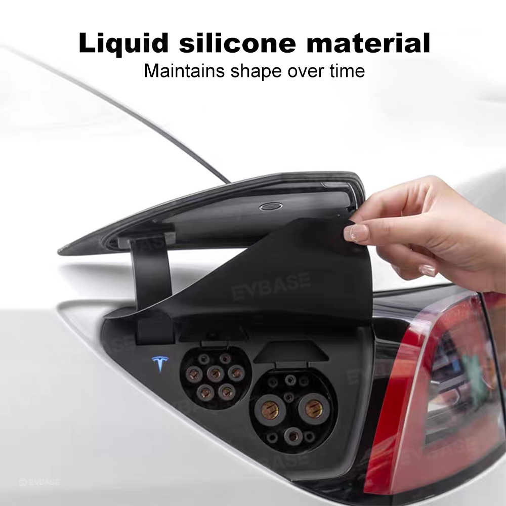 Model Y/3 Liquid Silicone Charging Port Waterproof Cover for Tesla All-Weather Outdoor Charging Protection