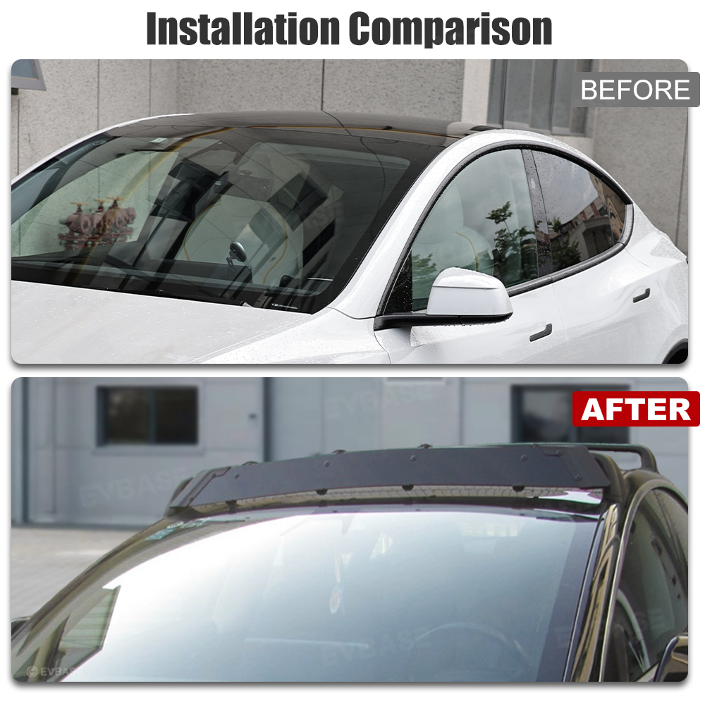 Model Y/3 Roof Rack Lockable Cross Bars 2.0 Reduced Wind Noise Carrier Rails Rooftop Luggage Cargo Carrier