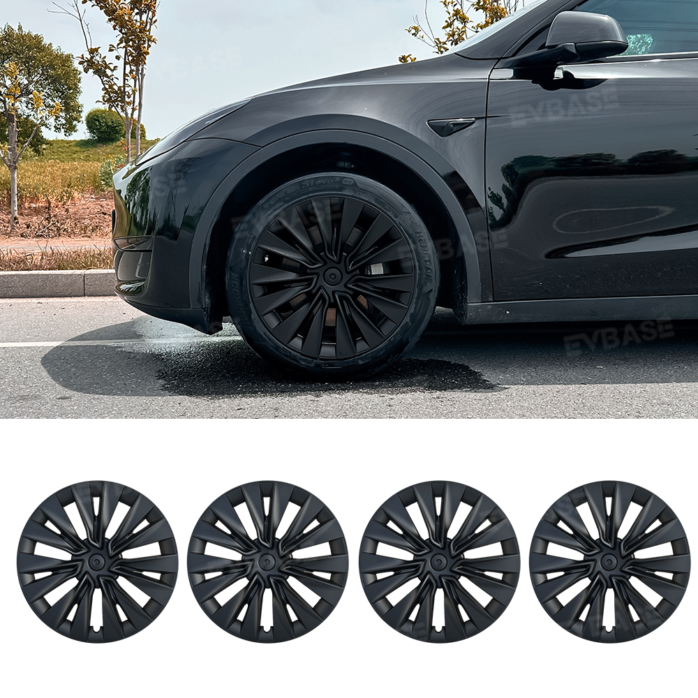 Model Y Hubcaps Turbine Style Full Wrapped Wheel Coves for 19" Factory Tesla Wheel 4PCS