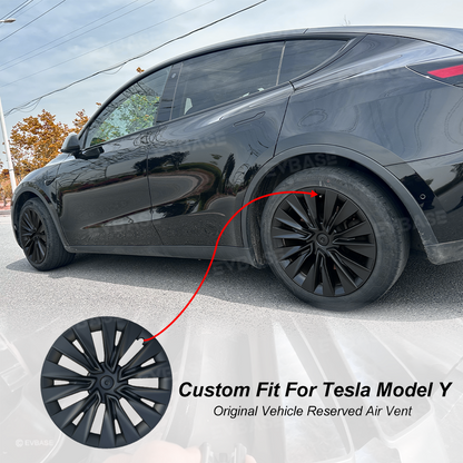 Model Y Hubcaps Turbine Style Full Wrapped Wheel Coves for 19" Factory Tesla Wheel 4PCS
