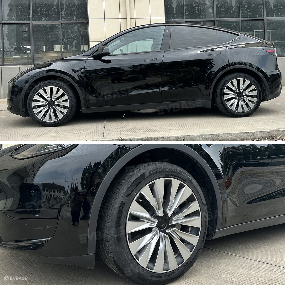 Model Y Hubcaps Turbine Style Full Wrapped Wheel Coves for 19" Factory Tesla Wheel 4PCS