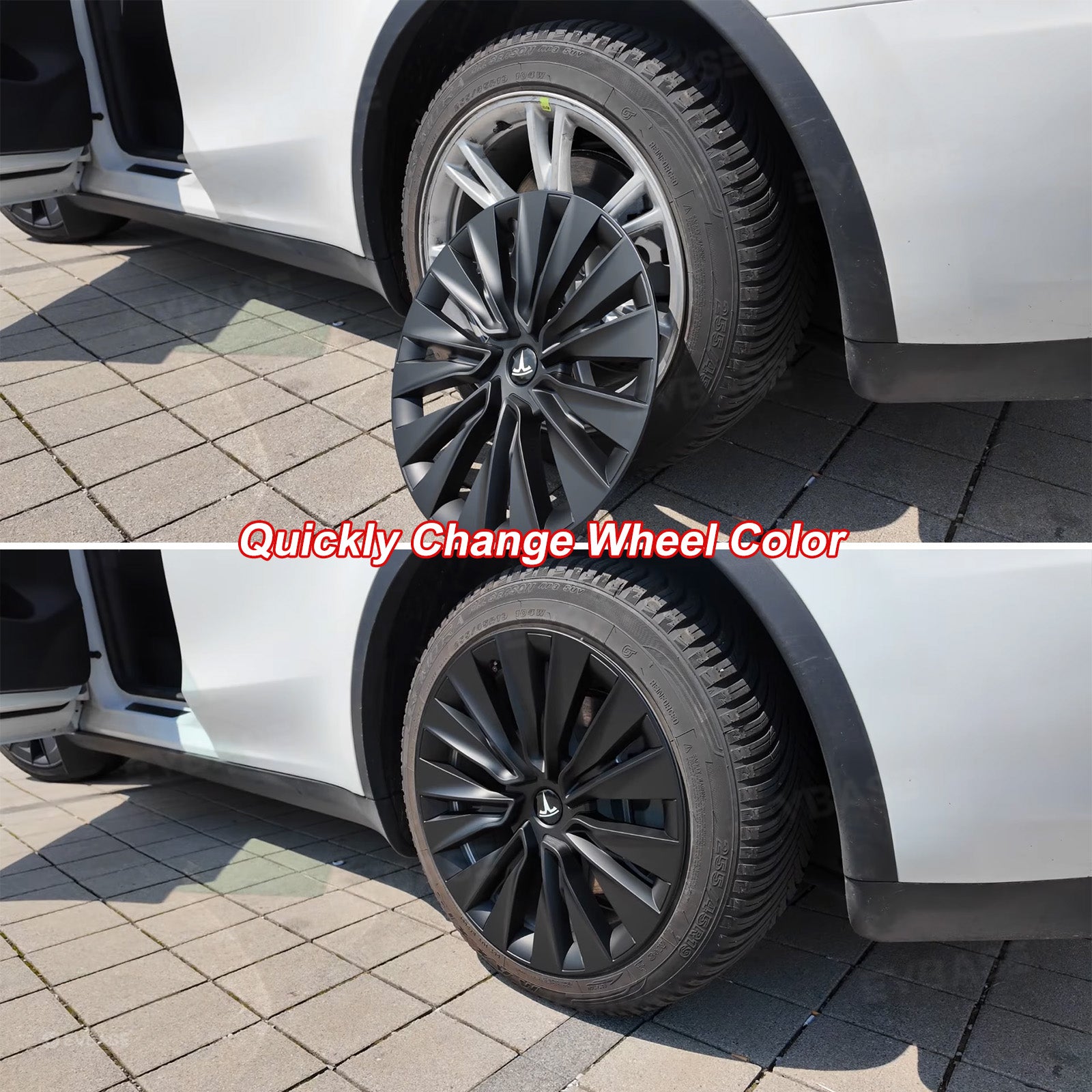Model Y Hubcaps Turbine Style Full Wrapped Wheel Coves for 19" Factory Tesla Wheel 4PCS