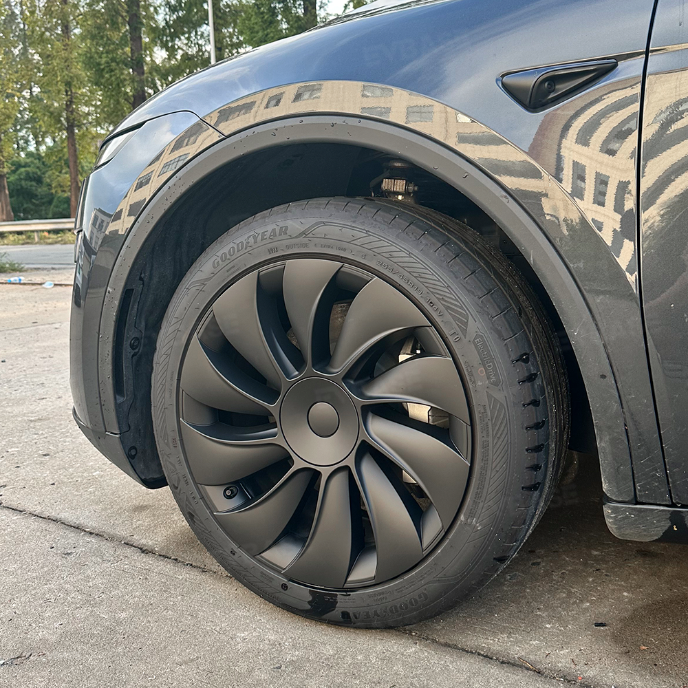 Model Y Juniper 19 inch Wheel Covers Überturbine Style Matte Hubcaps for Tesla Crossflow Wheels