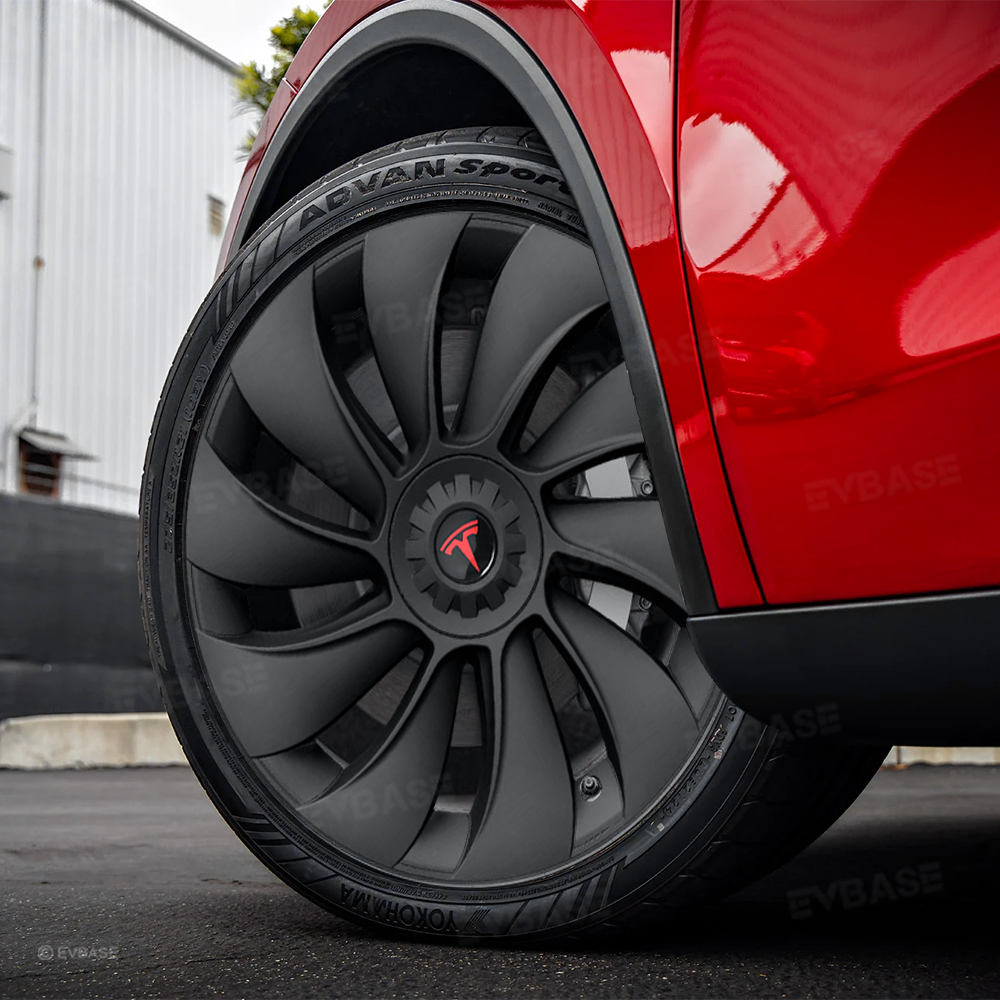 Model Y Juniper 19 inch Wheel Covers Überturbine Style Matte Hubcaps for Tesla Crossflow Wheels