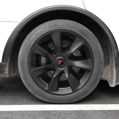 Model Y Juniper 19" Wheel Covers Crossflow Wheels Matte Black Hubcaps for Tesla