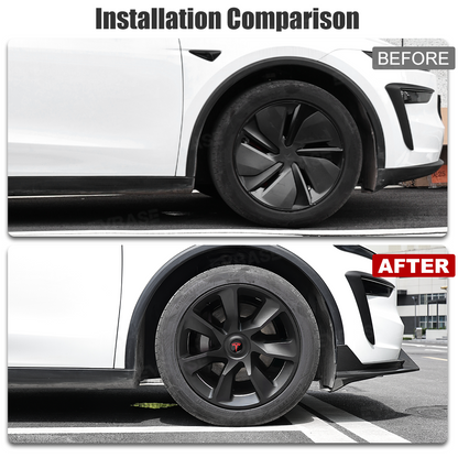 Model Y Juniper 19" Wheel Covers Crossflow Wheels Matte Black Hubcaps for Tesla