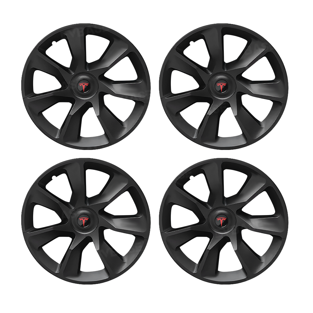 Model Y Juniper 19" Wheel Covers Crossflow Wheels Matte Black Hubcaps for Tesla