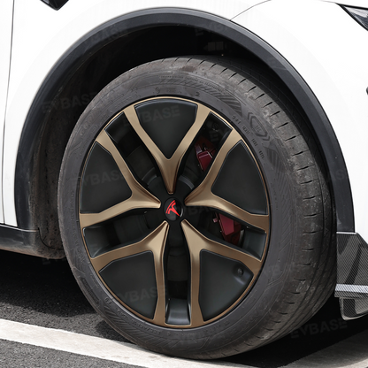 Model Y Juniper 19" Wheel Covers Satin Bronze Hubcaps Inspired By Model Y Performance