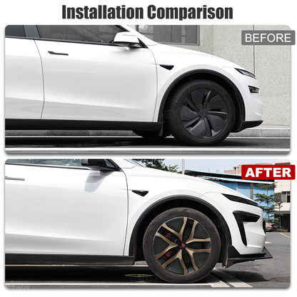 Model Y Juniper 19" Wheel Covers Satin Bronze Hubcaps Inspired By Model Y Performance