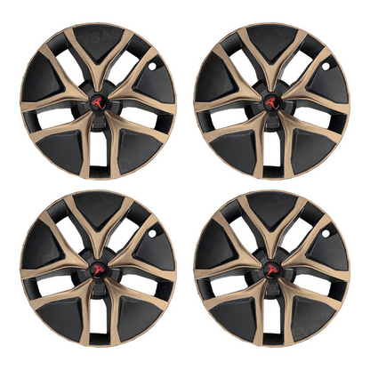 Model Y Juniper 19" Wheel Covers Satin Bronze Hubcaps Inspired By Model Y Performance