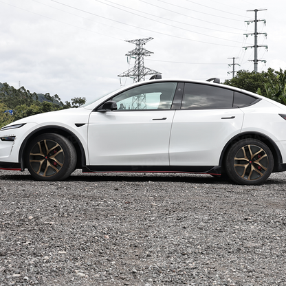 Model Y Juniper 19" Wheel Covers Satin Bronze Hubcaps Inspired By Model Y Performance