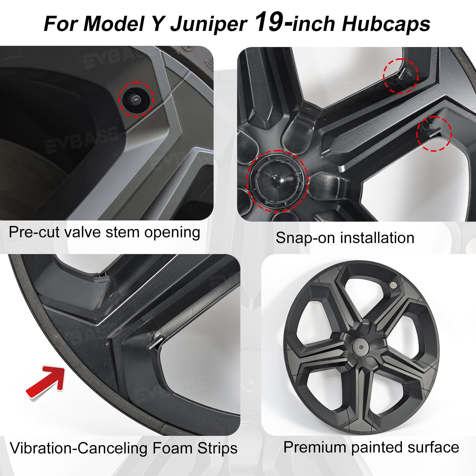 Model Y Juniper 19" Wheel Covers with Futuristic Off-Road Style Hubcaps Full Rim Protectors for Tesla