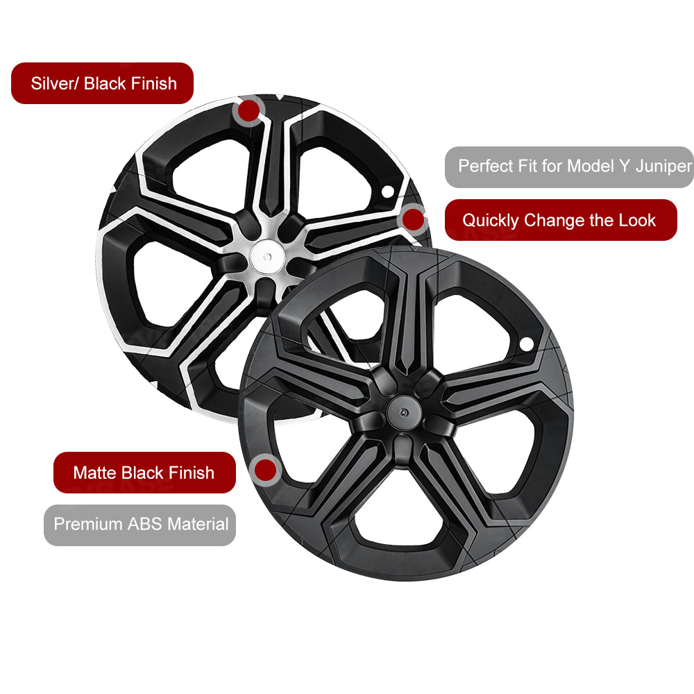 Model Y Juniper 19" Wheel Covers with Futuristic Off-Road Style Hubcaps Full Rim Protectors for Tesla