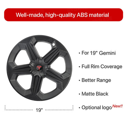 Model Y Juniper 19" Wheel Covers with Futuristic Off-Road Style Hubcaps Full Rim Protectors for Tesla