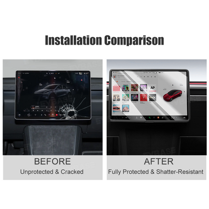 Model Y Juniper/ 3 Highland All-in-One Tempered Glass Screen Protector & Frame Cover for Front and Rear Displays