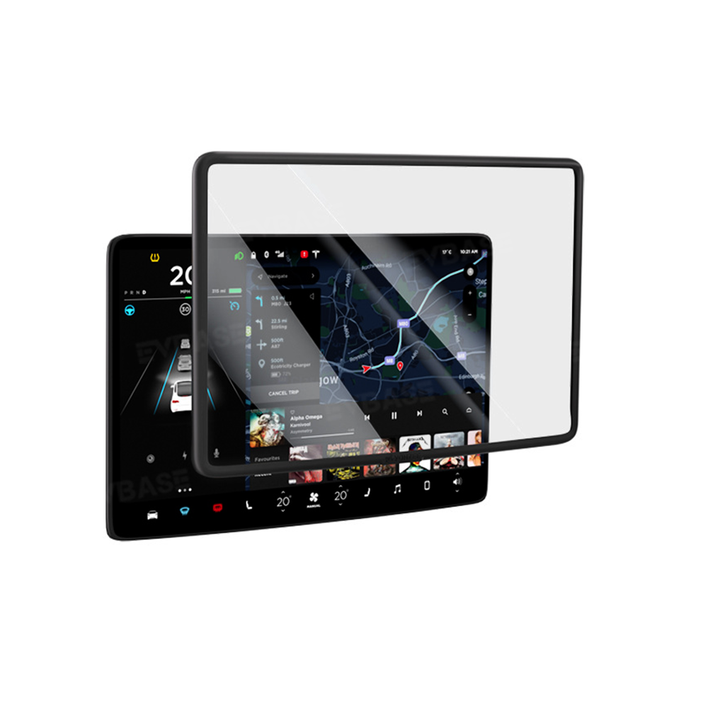 Model Y Juniper/ 3 Highland All-in-One Tempered Glass Screen Protector & Frame Cover for Front and Rear Displays